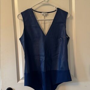 SEDGE Royal blue leather bodysuit